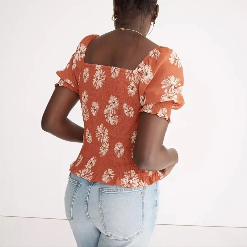 Madewell Women's (Re)Sourced Georgette Lucie Puffed Sleeve Top NWT Size XL